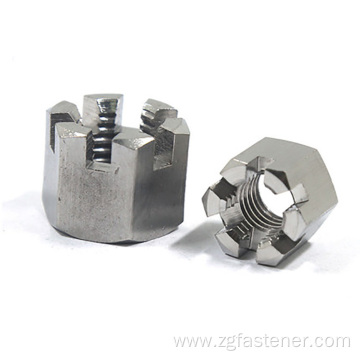 Stainless steel hexagon slotted and castle nuts